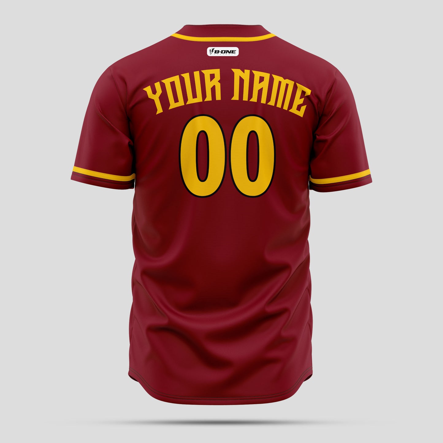 Custom Team Name Maroon & Old Gold Baseball Jersey