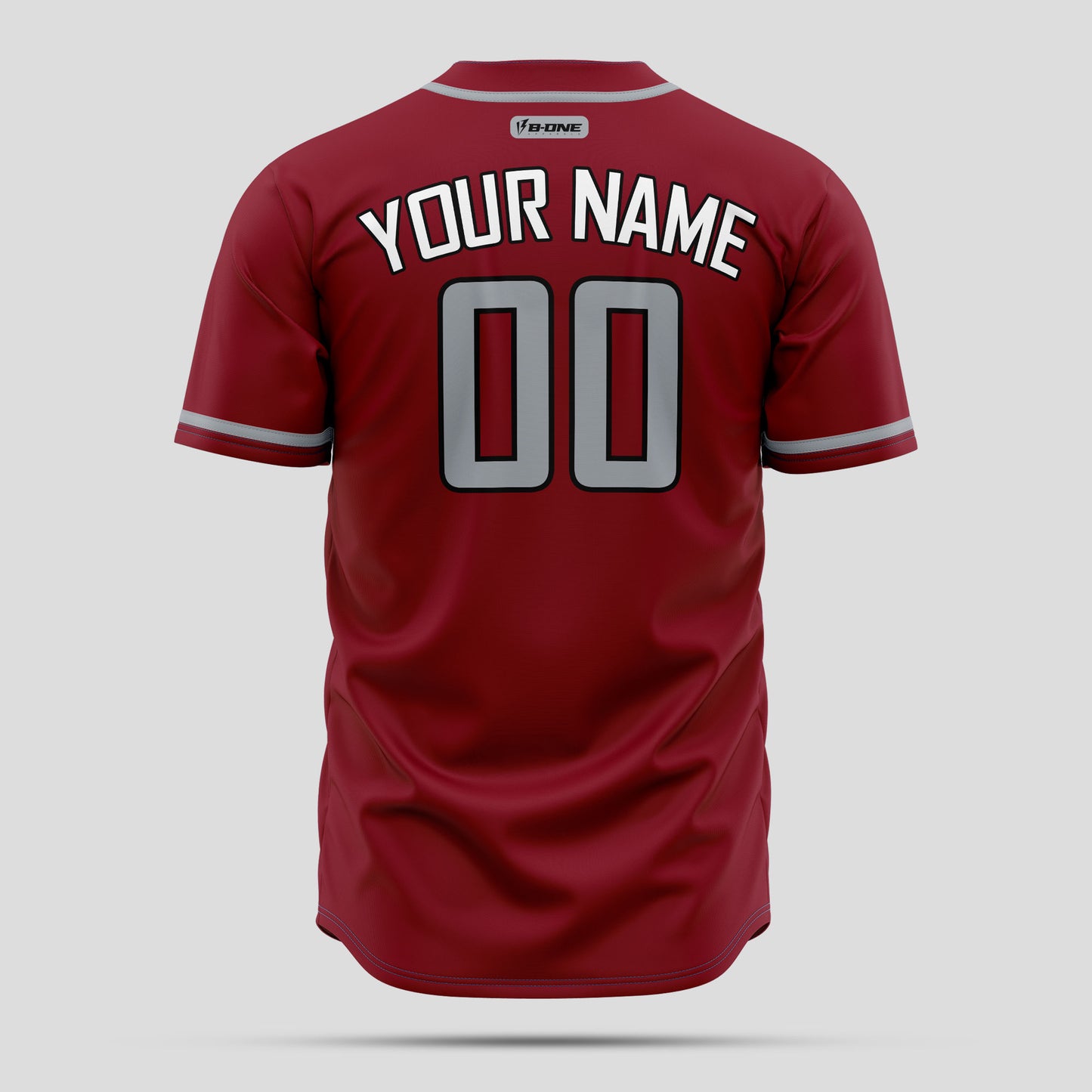 Custom Team Name Maroon & Grey Baseball Jersey