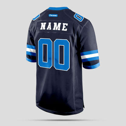 Custom Team Name Navy Blue and Light Blue Football Jersey – Premium Athletic Wear