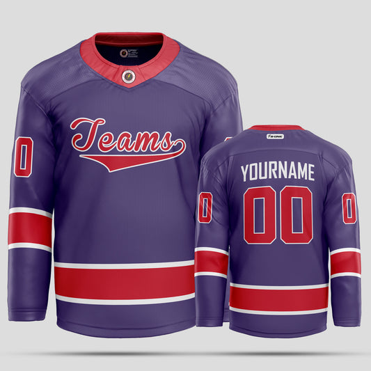 Custom Navy and Red Hockey Jersey with Team Name - Premium Personalized Uniform