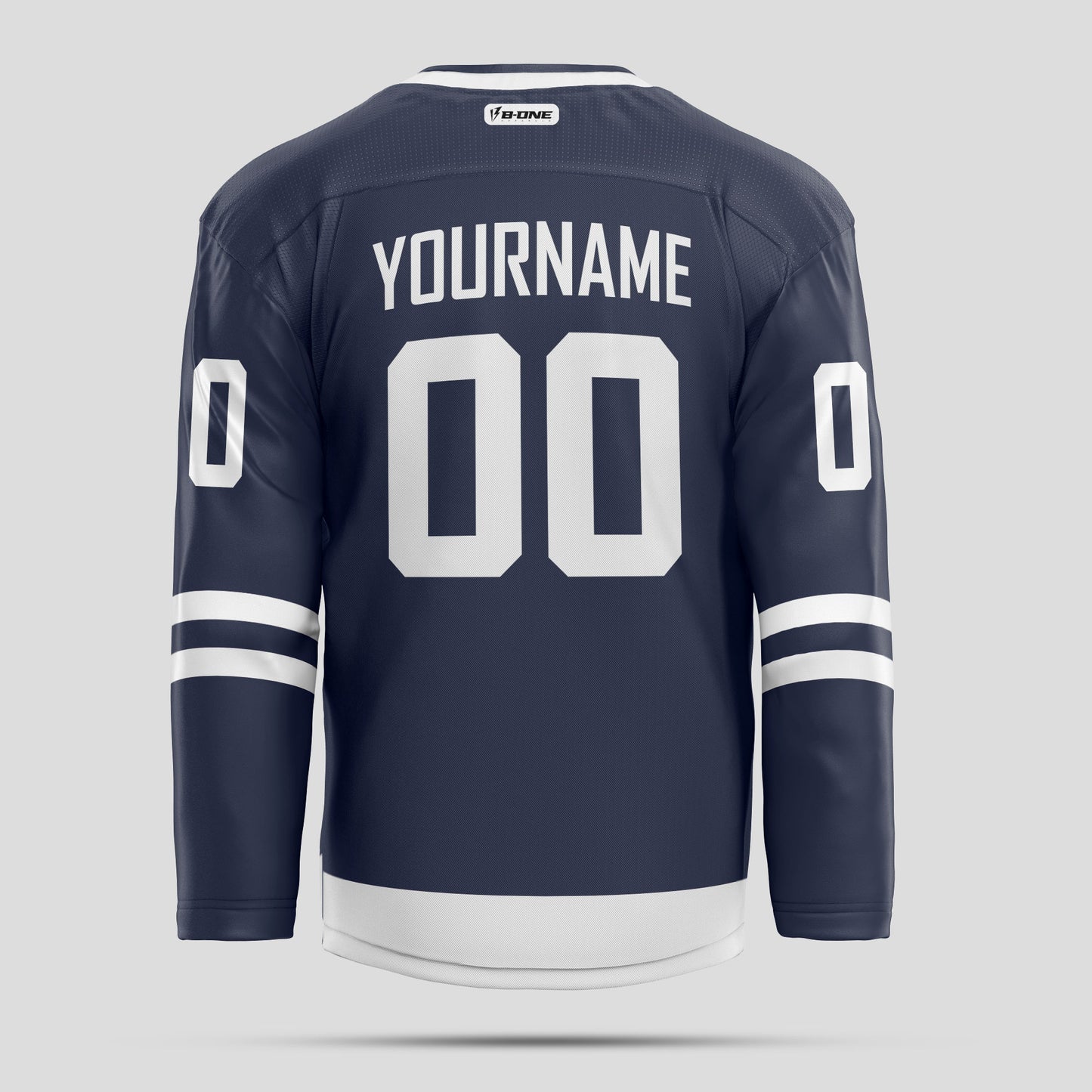 Custom Team Name Navy and White Hockey Jersey - Personalized Team Uniform