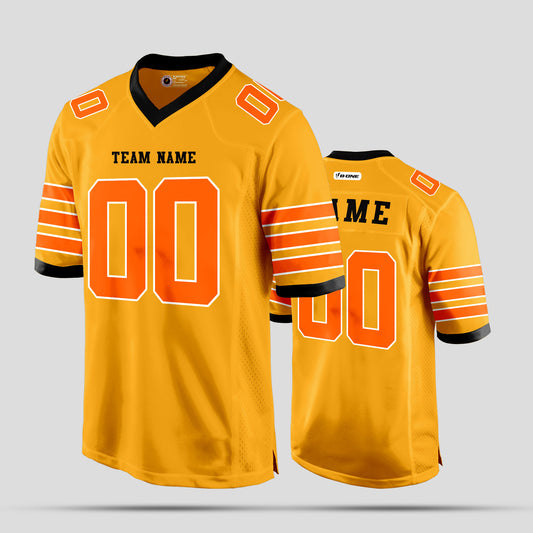 Custom Team Name Old Gold and Orange Authentic Football Jersey with Personalized Design