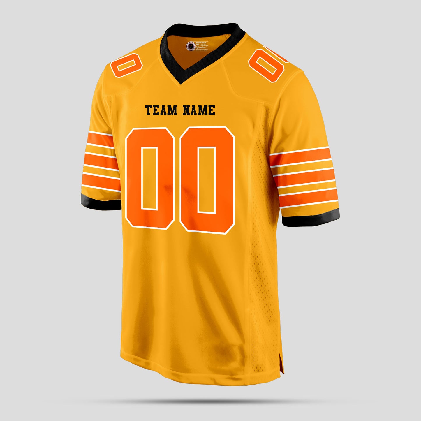 Custom Team Name Old Gold and Orange Authentic Football Jersey with Personalized Design