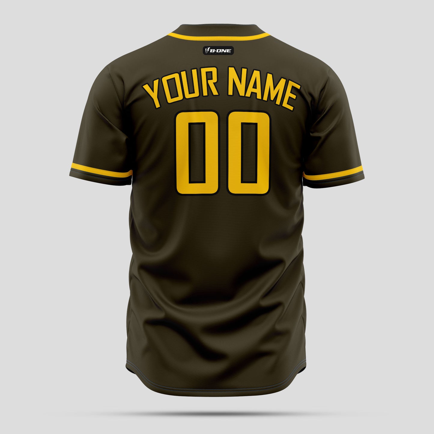 Custom Olive and Gold Baseball Jersey with Team Name Embroidery