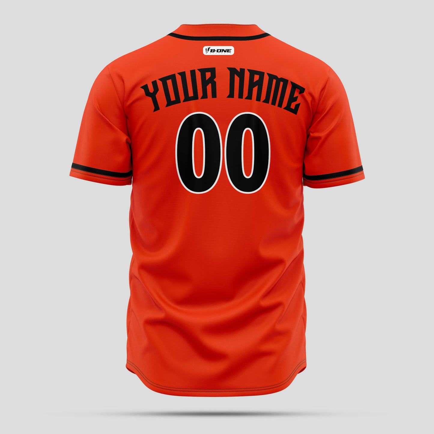 Custom Team Name Orange & Black Baseball Jersey