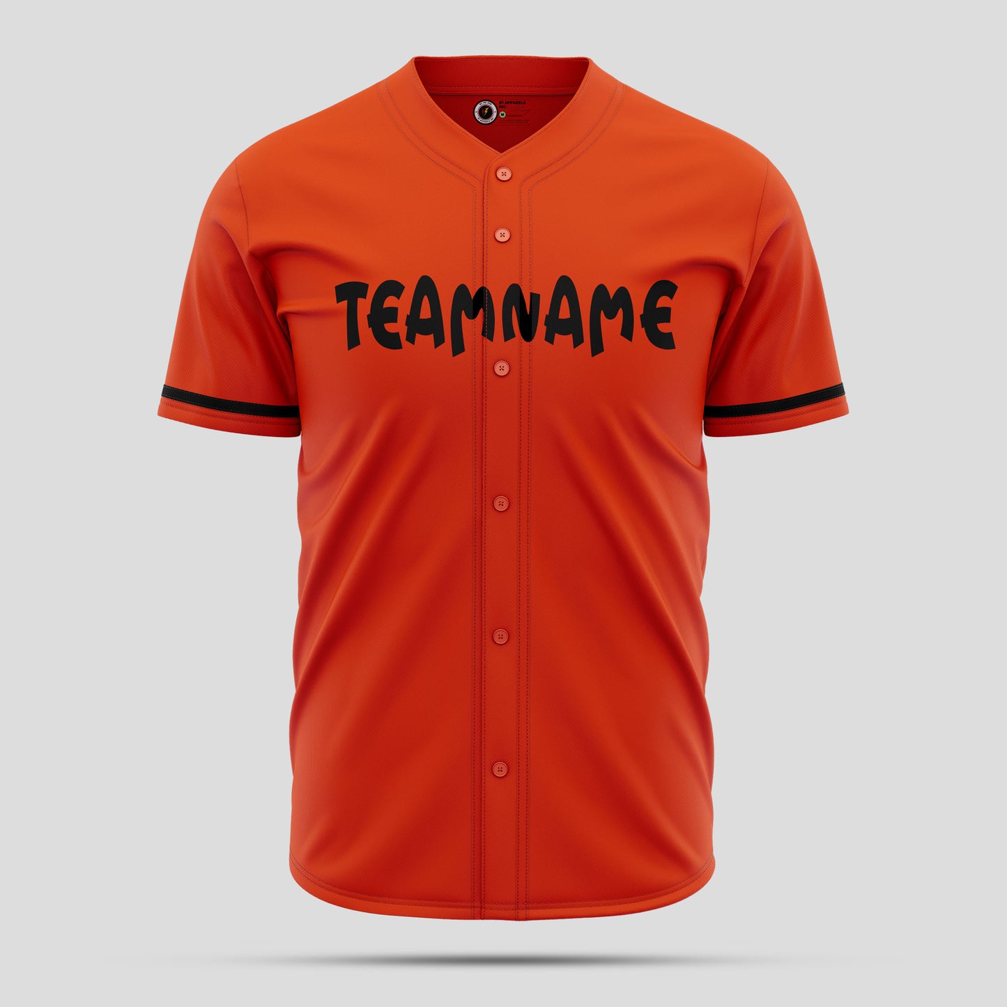 Custom Team Name Orange, Black & White Baseball Jersey