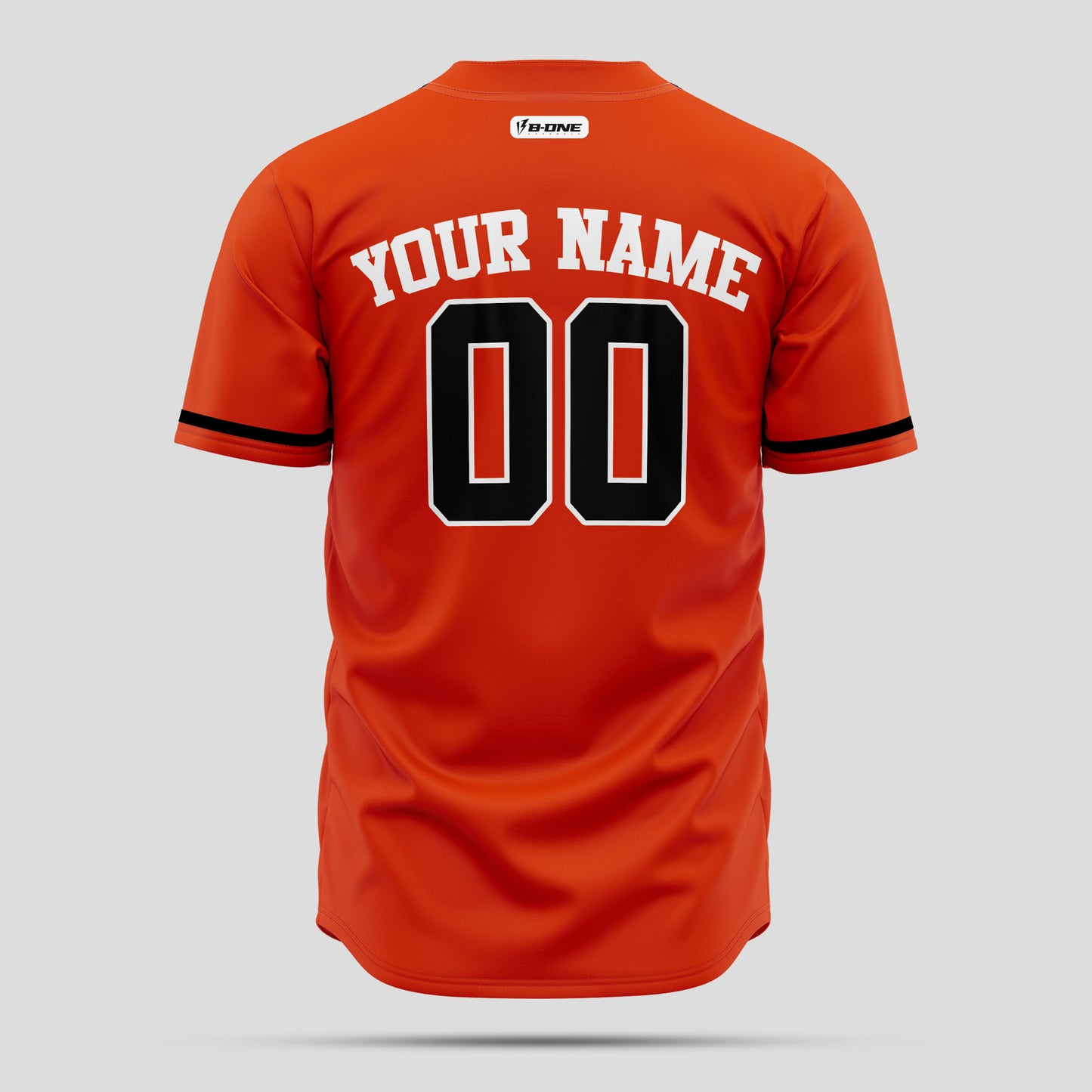 Custom Team Name Orange, Black & White Baseball Jersey