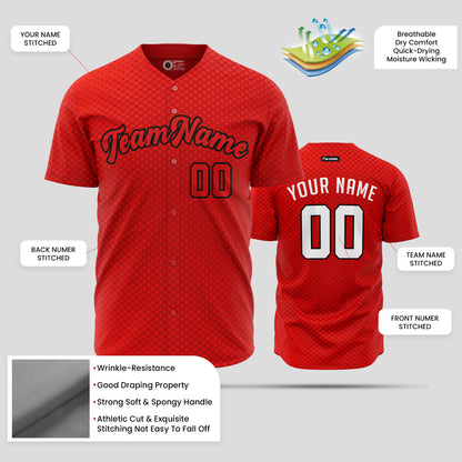 Authentic Custom Orange, Red & White Baseball Jersey with Team Name