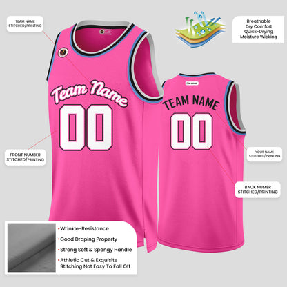 Custom Team Name Pink & White Basketball Jerseys – Personalized & Stylish