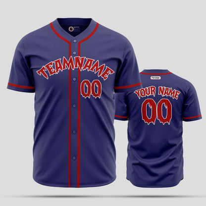 Custom Purple & Red Real Baseball Jersey with Team Name