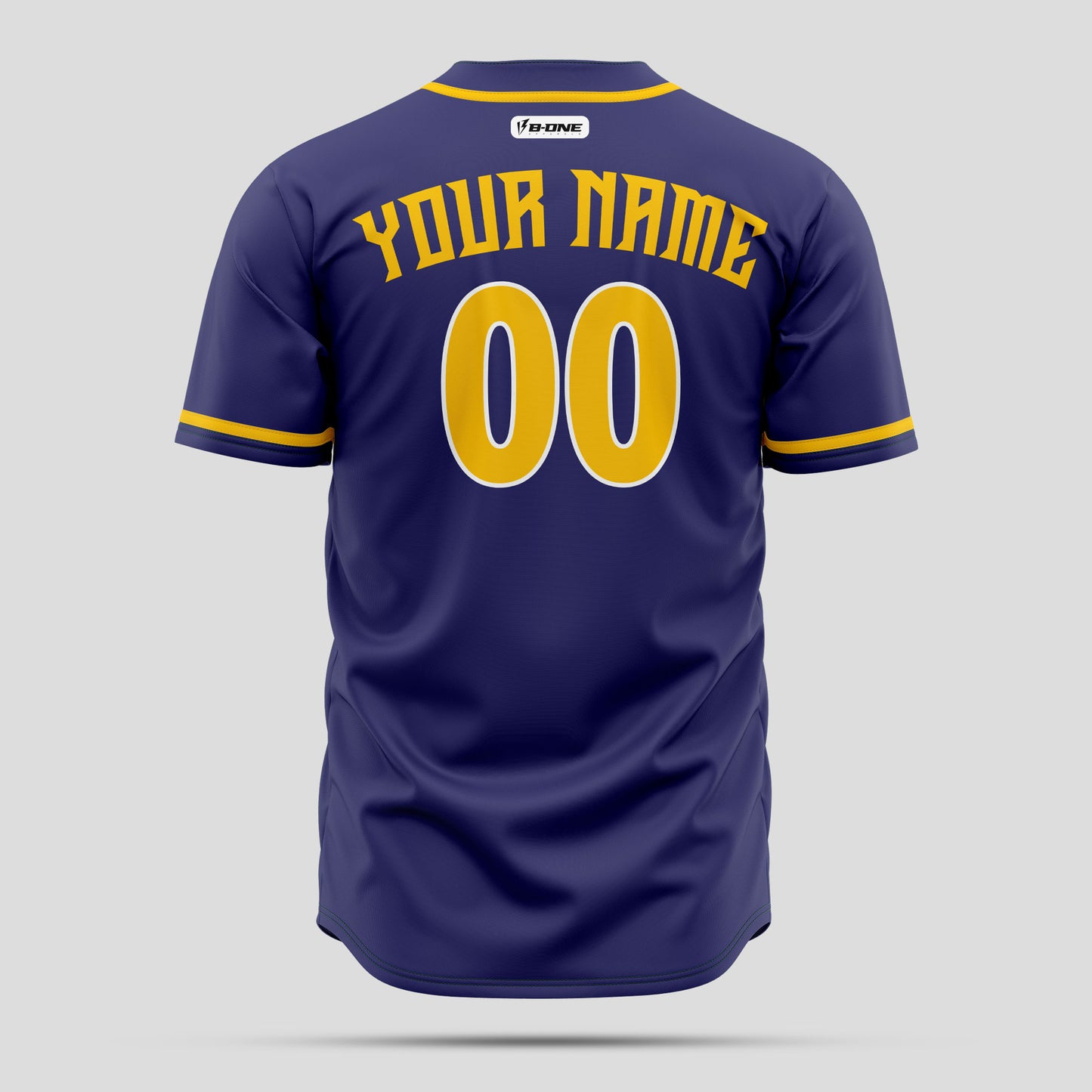 Custom Purple & Yellow Genuine Baseball Jersey with Team Name