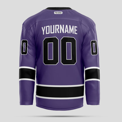 Custom Purple, Black, and White Hockey Jersey with Team Name - Premium Personalized Uniform