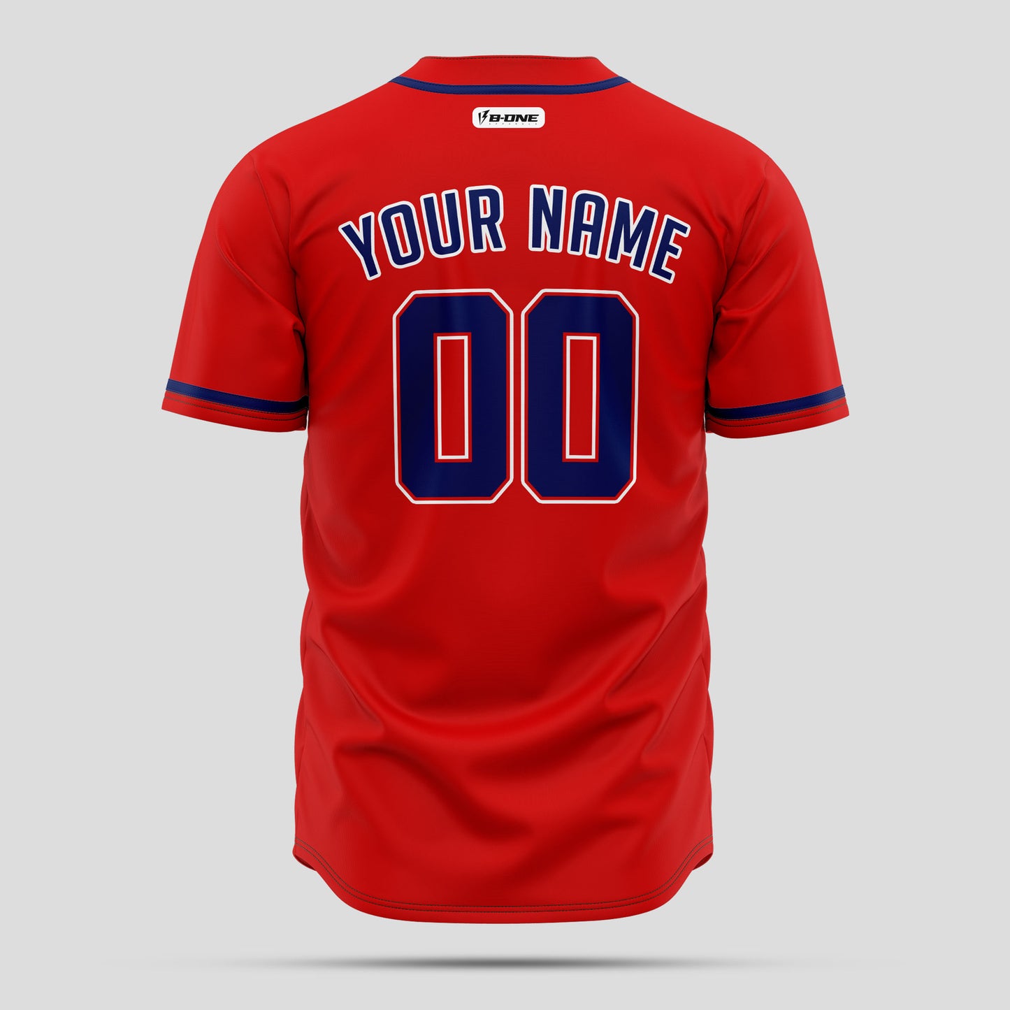 Custom Red & Blue Baseball Jersey with Team Name