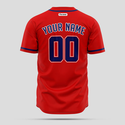 Custom Red & Blue Baseball Jersey with Team Name