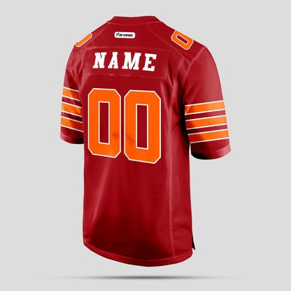 Custom Team Name Red and Orange Football Jersey – Personalized for Bold Team Spirit