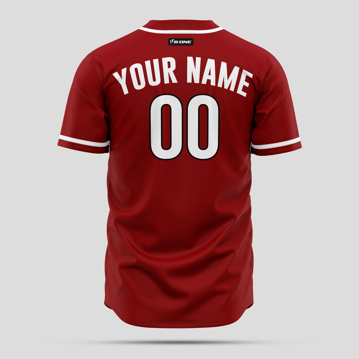 High-Quality Custom Red & White Baseball Jersey with Team Name