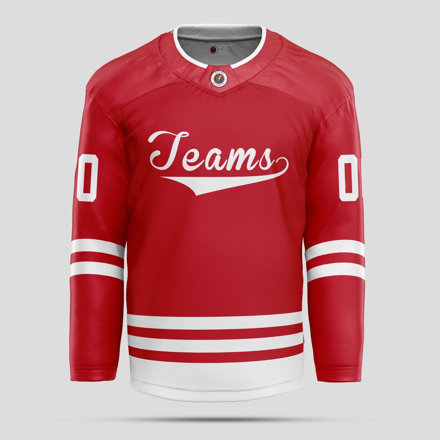 Custom Team Name Red and White Hockey Jersey – Personalized Team Gear