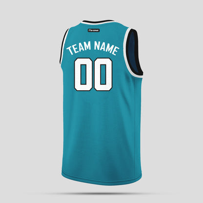 Custom Team Name Teal & White Basketball Jerseys – Personalized & Bold