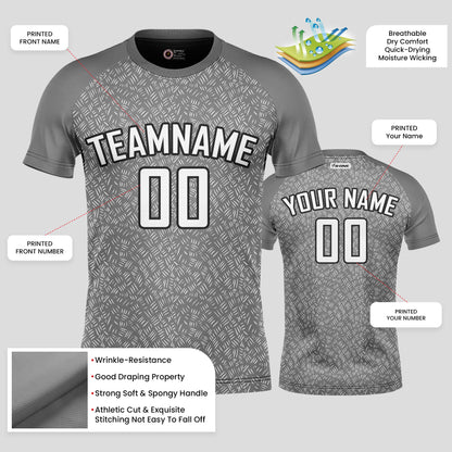 Custom Team Name Soccer Jerseys – White & Gray Personalized Uniforms