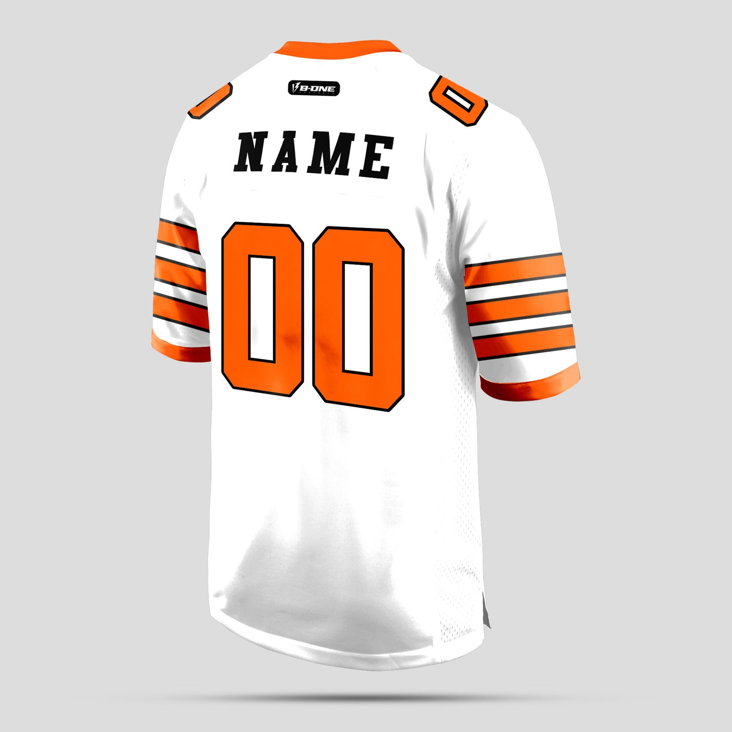 Custom Team Name White and Orange Football Jersey – Personalized for Performance