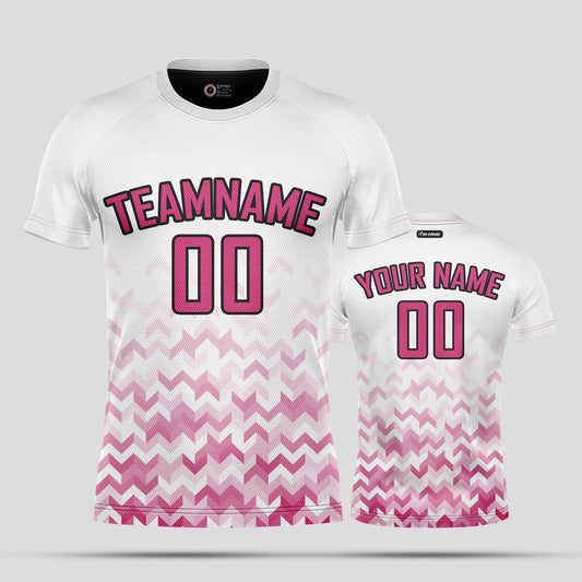 Custom White & Pink Soccer Jerseys with Personalized Team Names