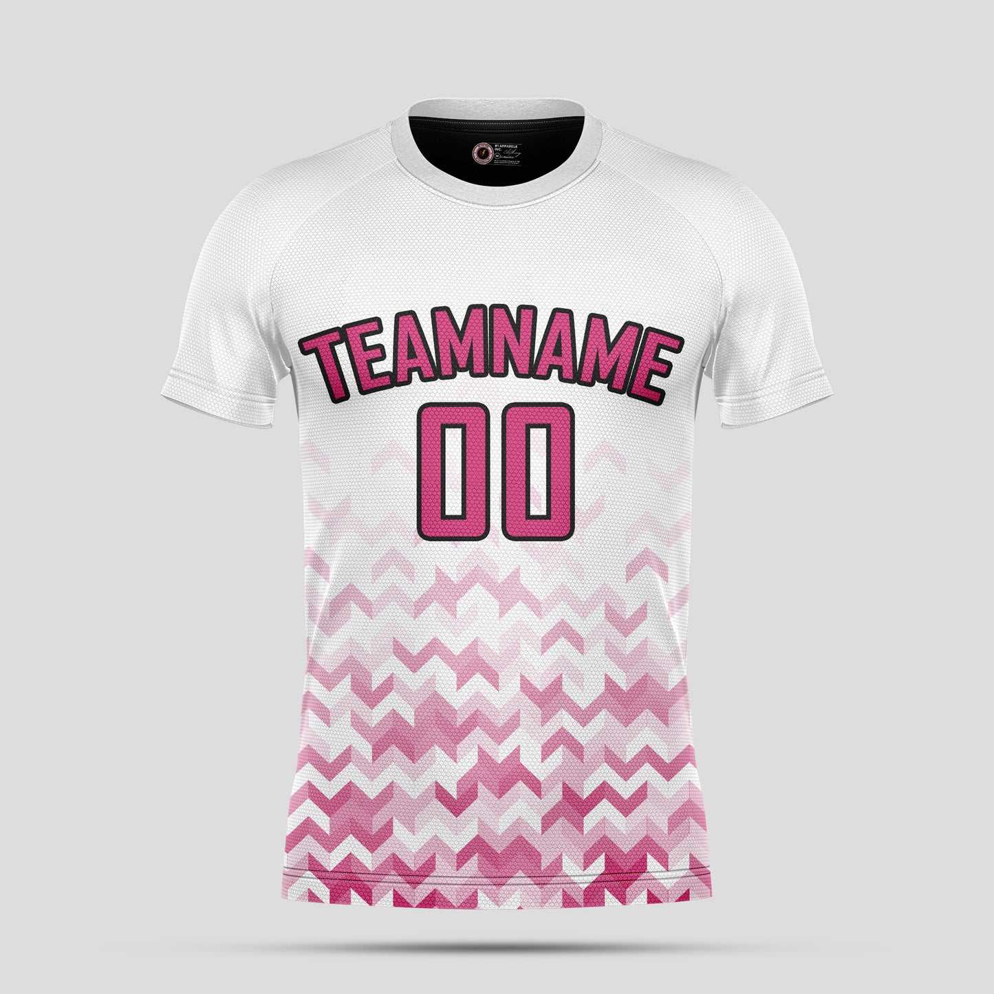 Custom White & Pink Soccer Jerseys with Personalized Team Names