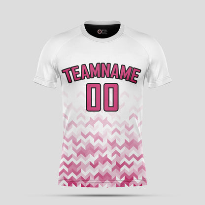 Custom White & Pink Soccer Jerseys with Personalized Team Names