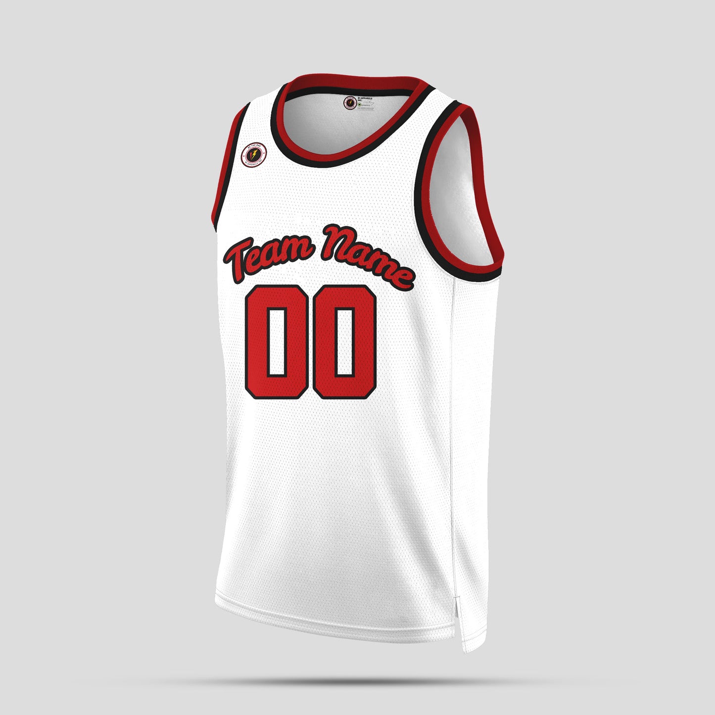 Custom Team Name White & Red Basketball Jerseys – Stylish & Personalized