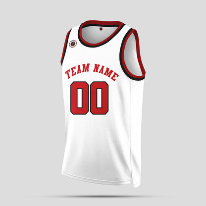 Custom Team Name White & Red Basketball Jerseys – Stylish & Personalized