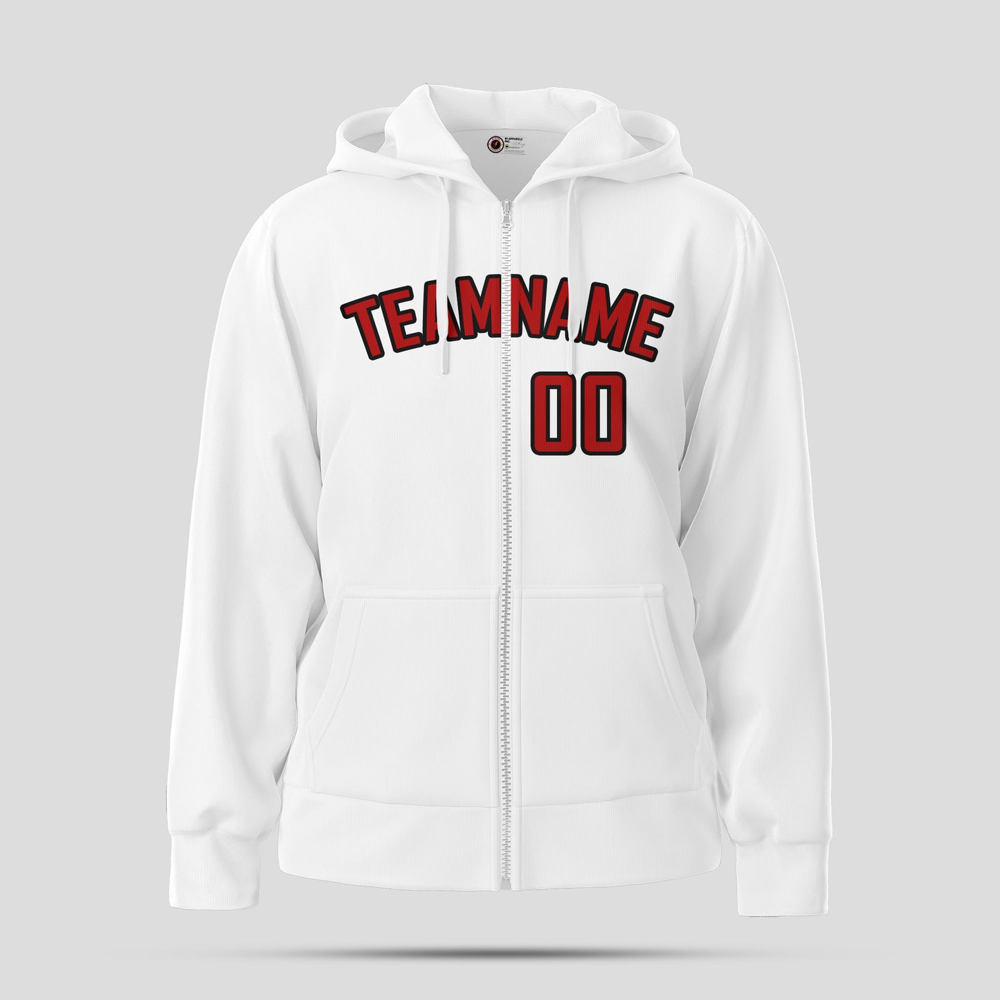 Custom Team Name White and Red Pullover Sweatshirts Hoodie