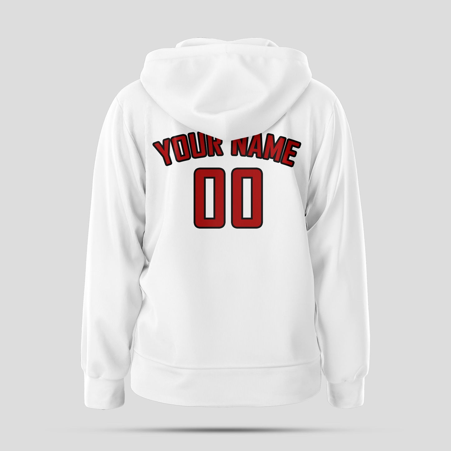 Custom Team Name White and Red Pullover Sweatshirts Hoodie