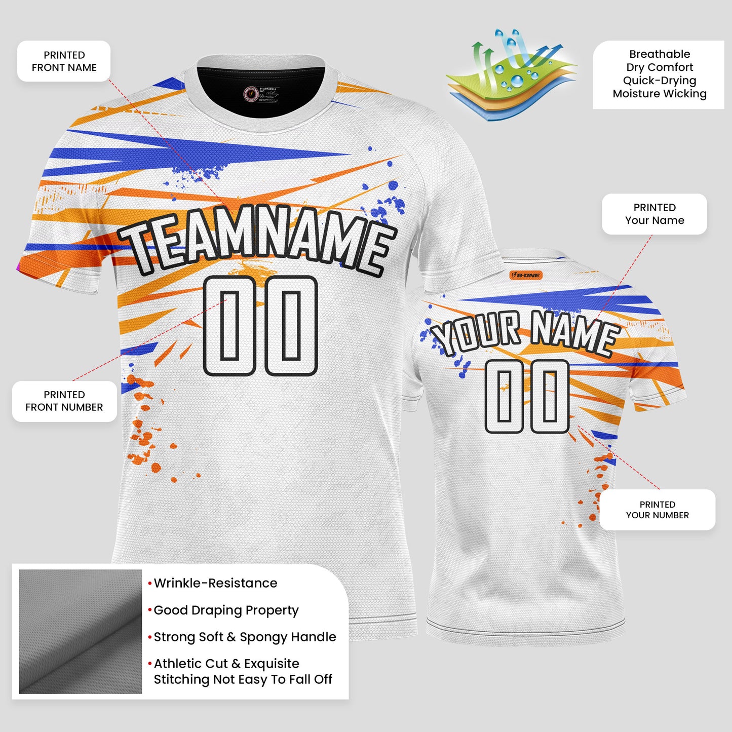 Custom White Soccer Jerseys with Personalized Team Names