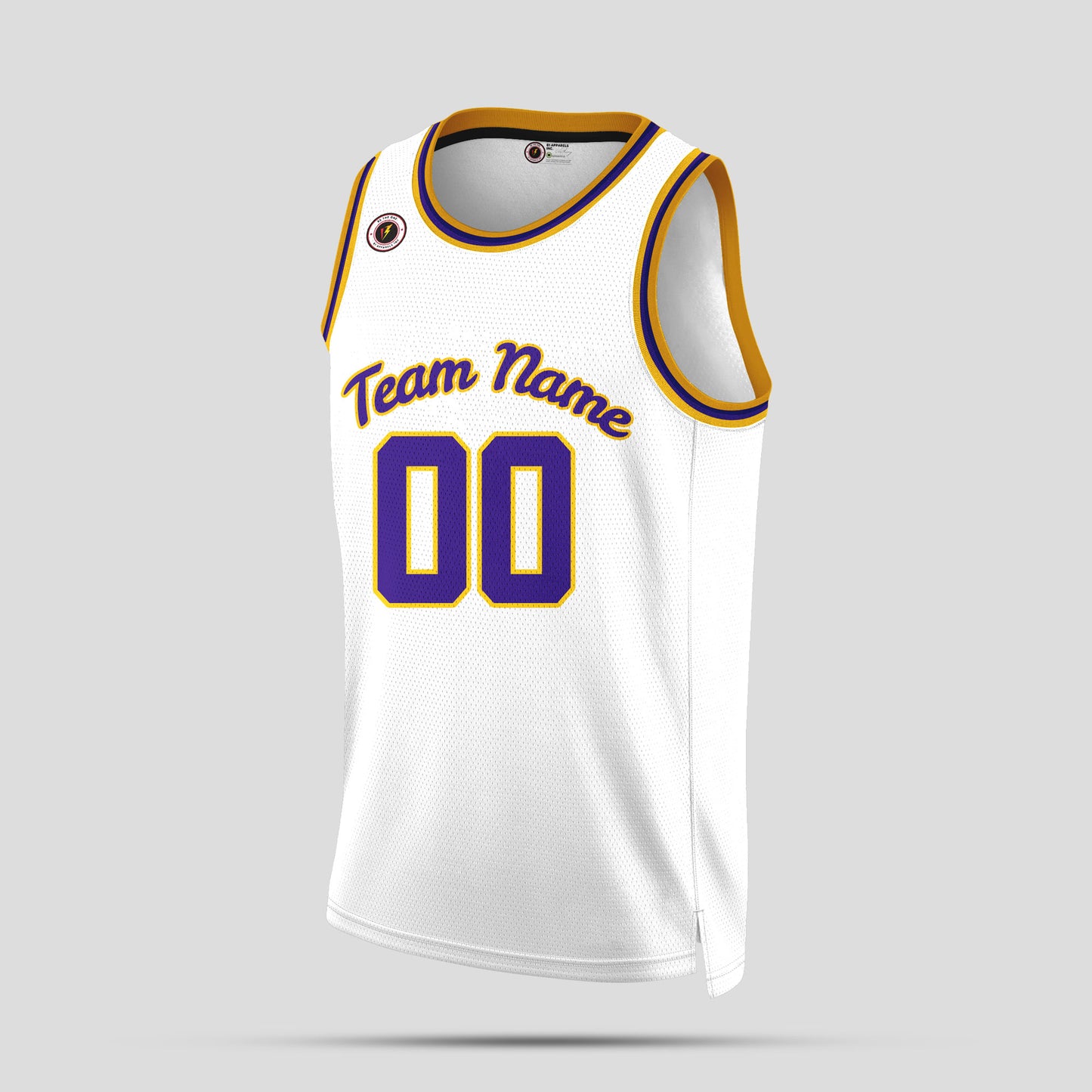 Custom Team Name White, Yellow & Purple Basketball Jerseys – Vibrant & Personalized