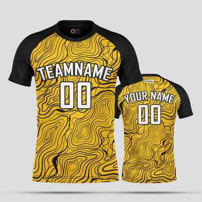 Custom Yellow & Black Soccer Jerseys with Personalized Team Name