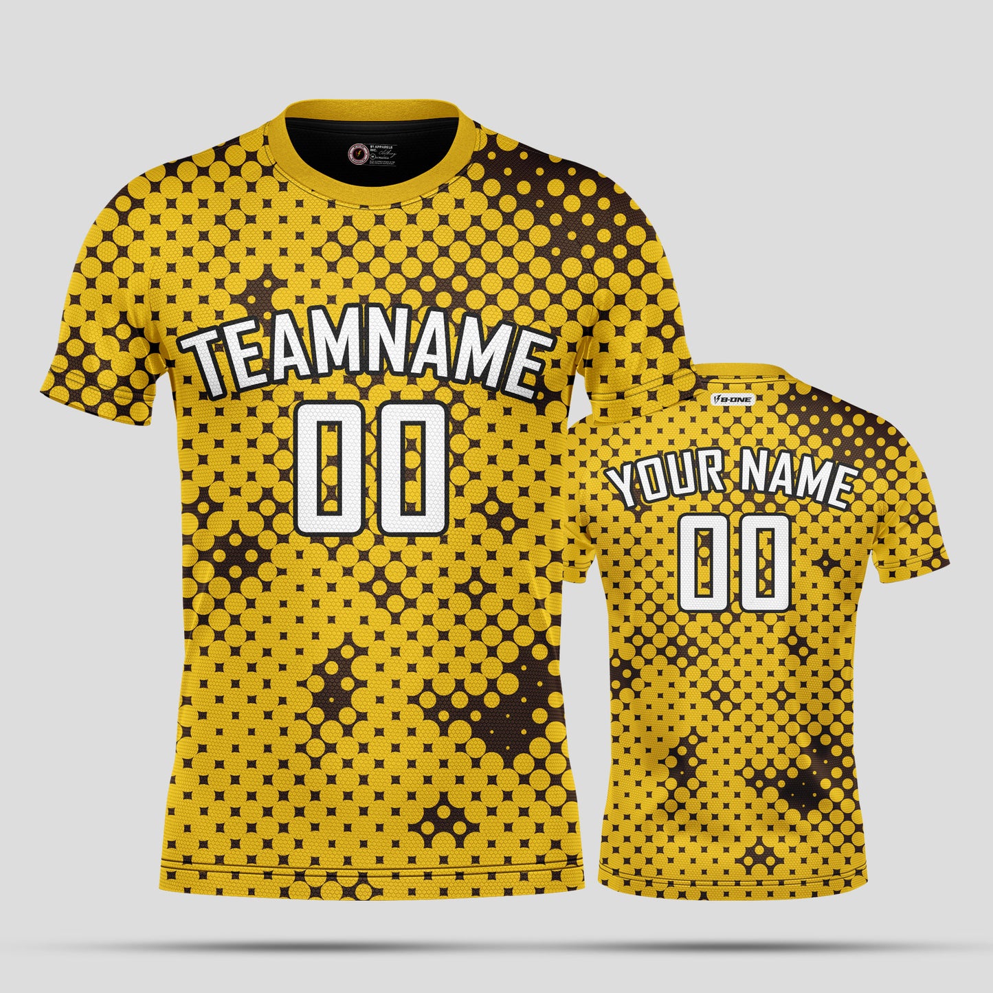 Custom Yellow, Black & White Soccer Jerseys with Personalized Team Name