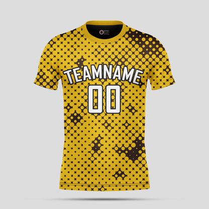 Custom Yellow, Black & White Soccer Jerseys with Personalized Team Name