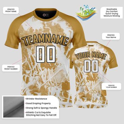 Custom Yellow, Gold & White Soccer Jerseys with Personalized Team Name