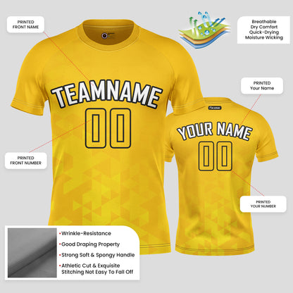 Custom Yellow & White Soccer Jerseys with Personalized Team Names