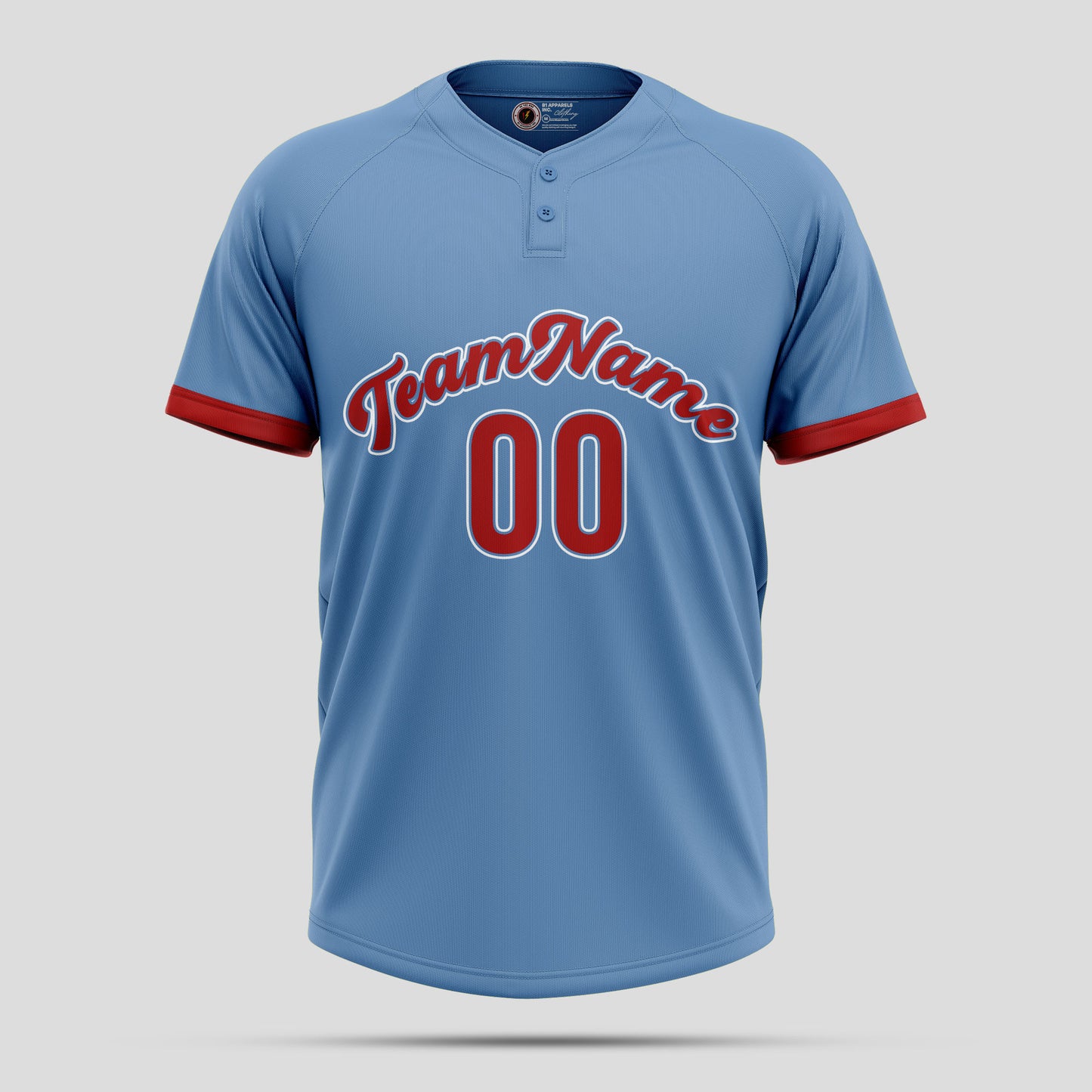 Custom Team Navy Blue and Red Baseball Jersey