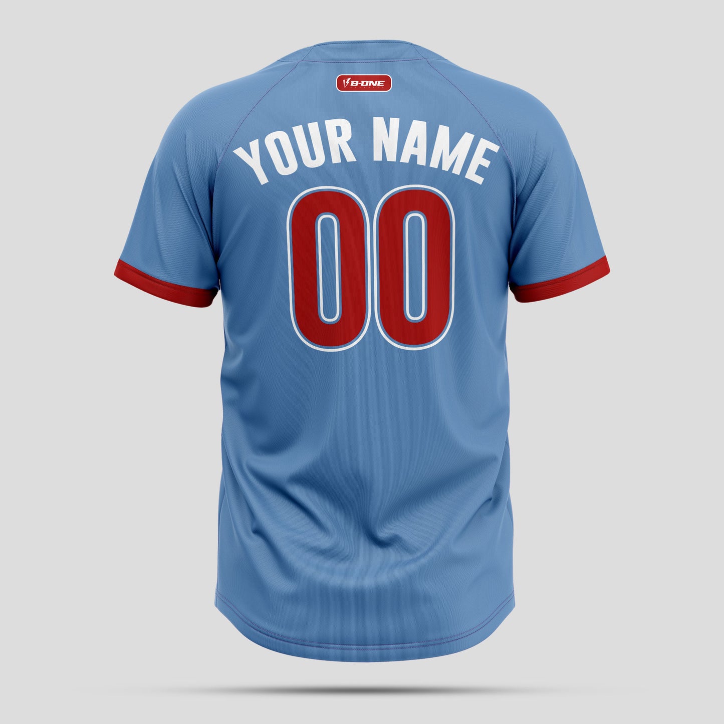 Custom Team Navy Blue and Red Baseball Jersey