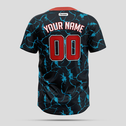 Custom Team Number 3D Pattern Two-Button Baseball Jersey