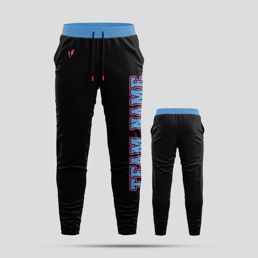 Custom Black Team Pants with Personalized Team Numbers