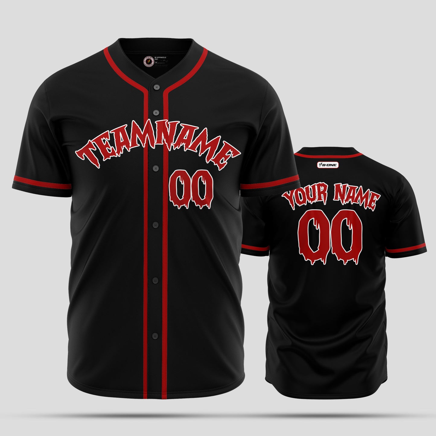 Custom Black & Pink Authentic Baseball Jersey with Team Number