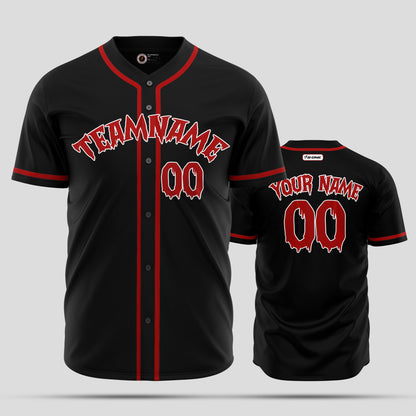 Custom Black & Pink Authentic Baseball Jersey with Team Number