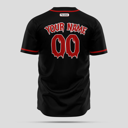 Custom Black & Pink Authentic Baseball Jersey with Team Number