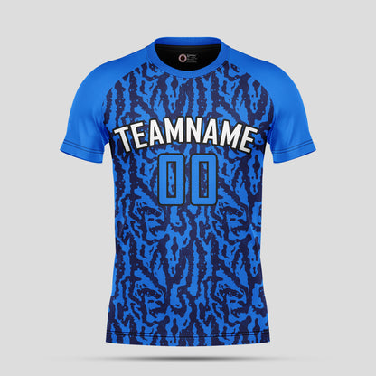 Custom Team Number Soccer Jerseys – Blue Pattern Personalized Uniforms