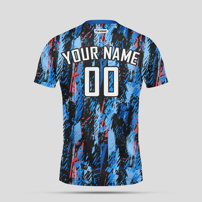 Custom Team Number Soccer Jerseys – Blue Pattern Personalized Uniforms