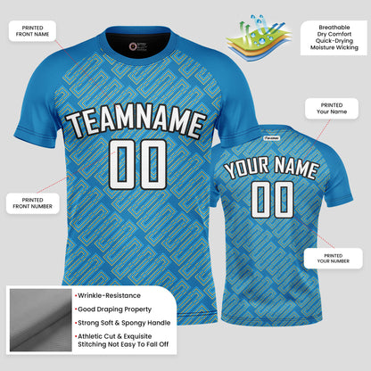 Custom Blue Soccer Jerseys with Personalized Team Numbers