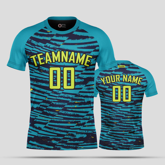 Custom Blue Soccer Jerseys with Personalized Team Numbers