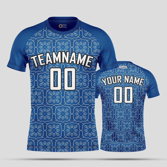 Custom Team Number Soccer Jerseys – Blue & White Personalized Uniforms